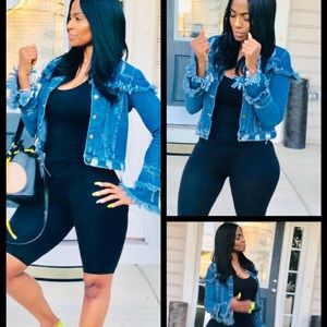 Shredded denim jacket